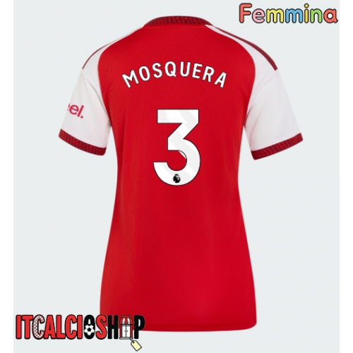 Arsenal Cristhian Mosquera #3 Prima Maglia Femmina 2026-27 Manica Corta